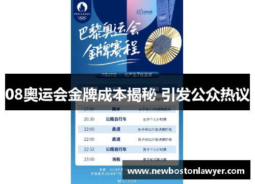 08奥运会金牌成本揭秘 引发公众热议 08奥运会金牌成本揭秘 引发公众热议